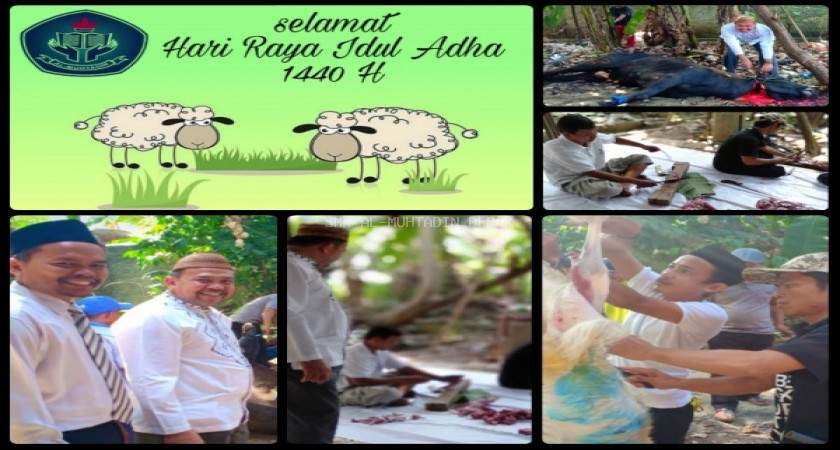 Pemotongan Hewan Qurban Dalam Rangka Peringatan Hari Raya Idul Adha 1440 Hijriyah Di Lingkungan SMK Al-Muhtadin